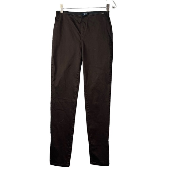 French Dressing Jeans FDJ Brown Slim Pull On Pants Size 2 - Picture 1 of 7